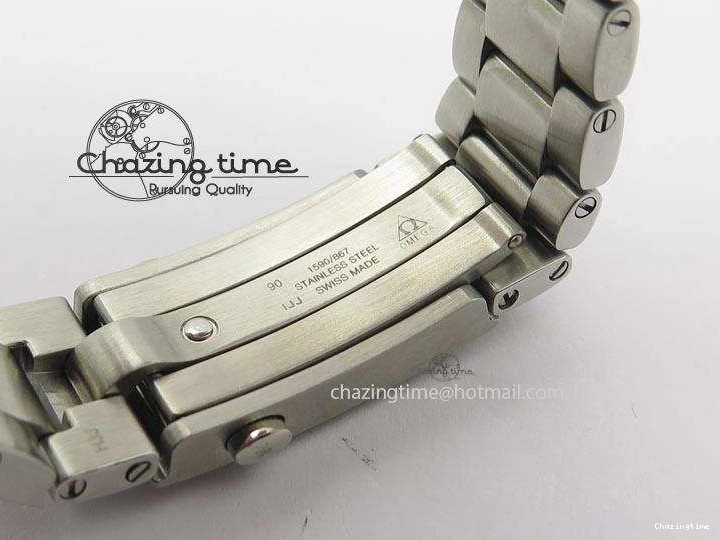0812 Contemporary Planet Ocean SS Bp Maker 45mm Black Bezel Orange Numbers On SS Bracelet A 8217